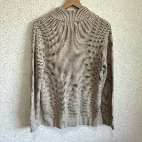 Crafted by Candy & Caviar Men's Medium Wool Cotton Blend Waffle Henley Sweater - Picture 8 of 9